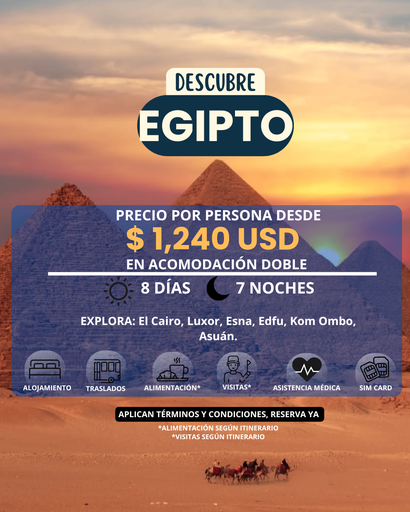 Egipto Faraónico - Viaja desde $1,240USD x persona