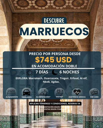 Marruecos - Viaja desde 745 USD$ x persona
