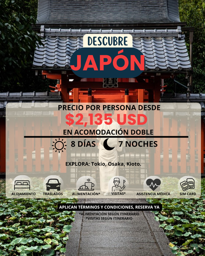 Japón - Viaja desde $2,135 USD x persona