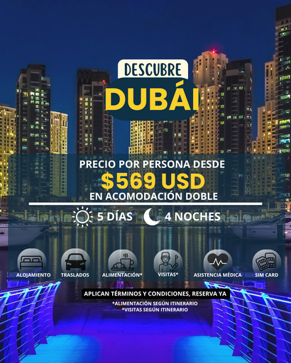 Dubái - Viaja desde $569USD x persona