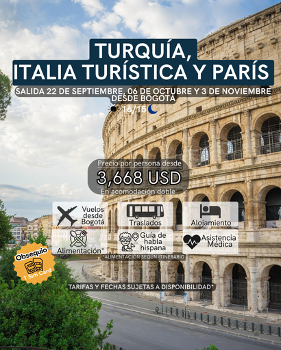 TURQUÍA, ITALIA TURÍSTICA Y PARÍS